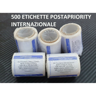 500 Etichette adesive Postapriority Internazionale Codici 2DComm Ru...