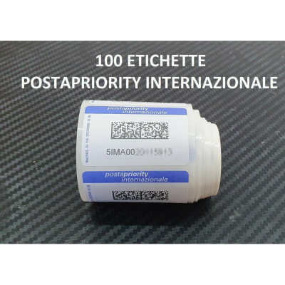 100 Etichette adesive Postapriority Internazionale Codici 2DComm Ru...